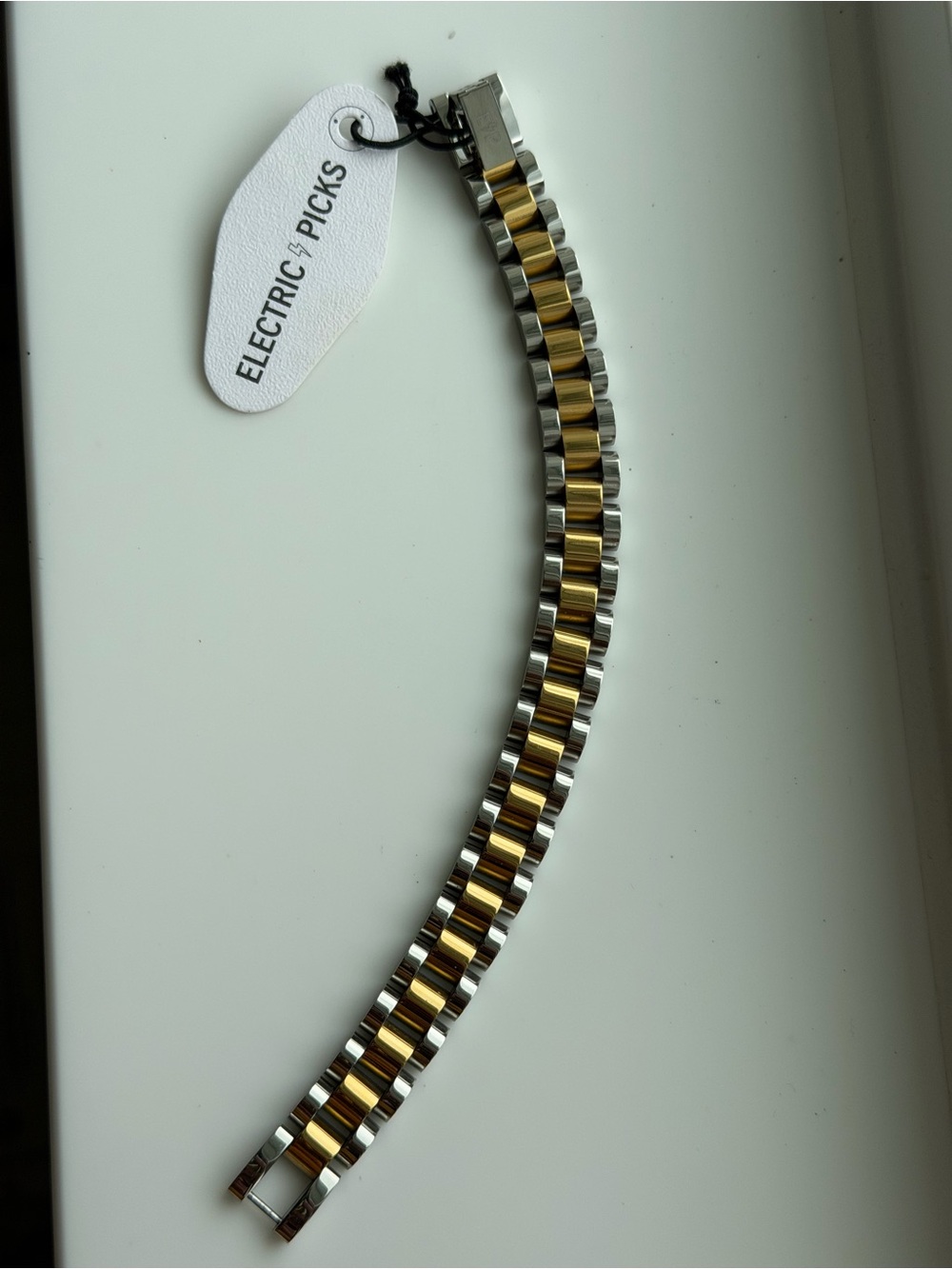 ELECTRIC PICKS | Bennett Metal 14K Gold & Sterling Silver Plated Linked Bracelet - Picture 9 of 14
